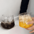 6pcs High Borosilicate Vertical Lines Latte Glasses