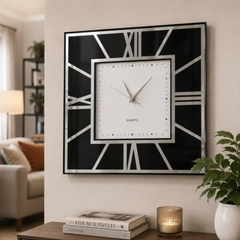 50cm Wall Clock in Elegant Silver