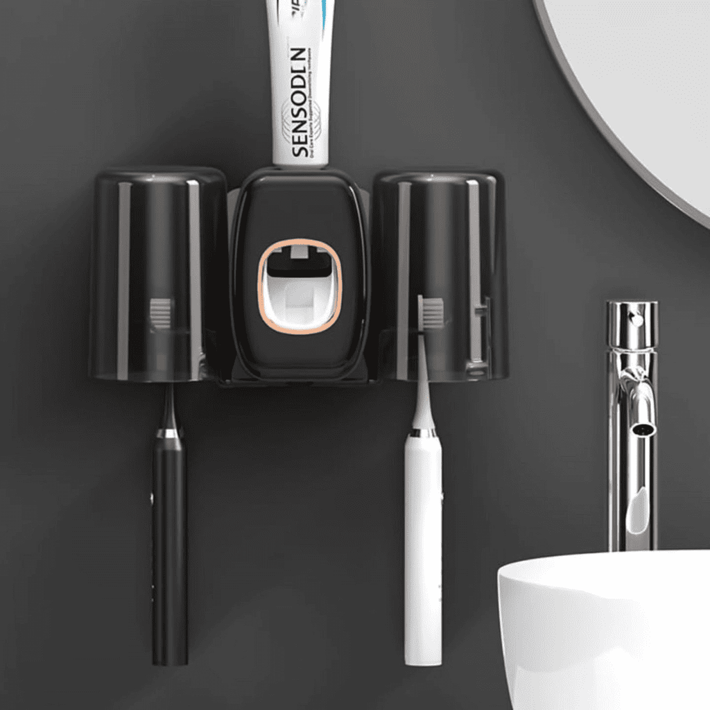 Automatic Toothpaste Dispenser with Toothbrush Holder and Cups