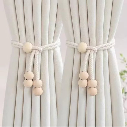 2pcs Wooden Beaded Curtain Tiebacks