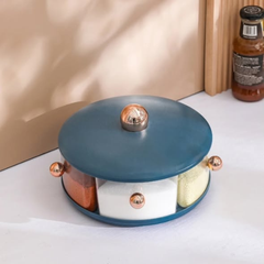 Round multigrid seasoning rotatable box jar
