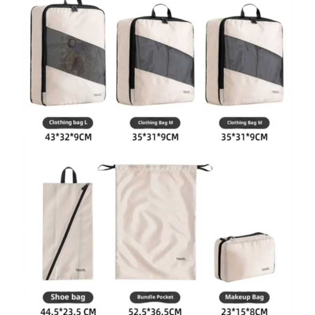 6Pcs Set Double zipper Travel luggage Organizer