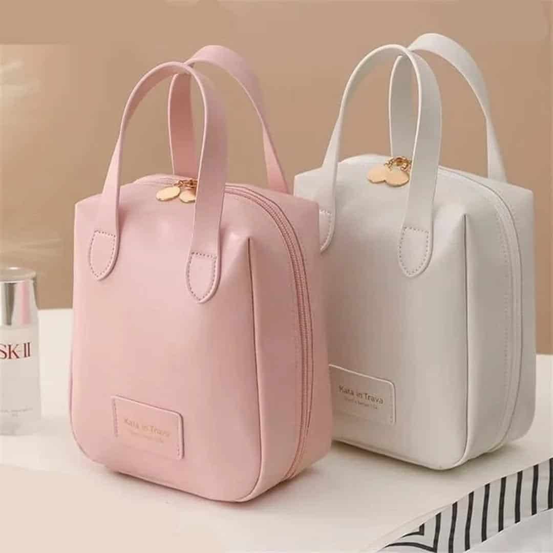 Large Capacity PU Shell Makeup Bag
