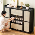26 Pairs Wooden bamboo shoe cabinet
