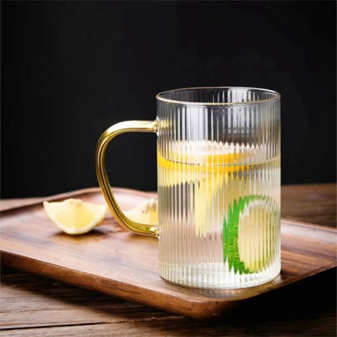 400ML glass water cup with handle
