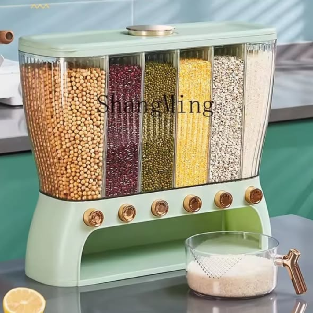 Acrylic Partitioned Rice/Cereal Dispenser