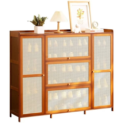 26 Pairs Wooden bamboo shoe cabinet