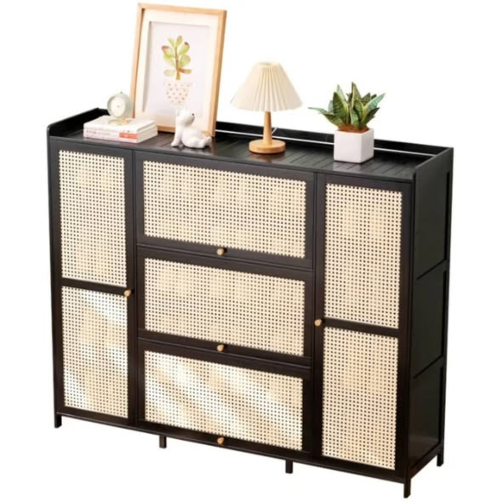 26 Pairs Wooden bamboo shoe cabinet