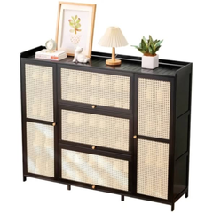 26 Pairs Wooden bamboo shoe cabinet