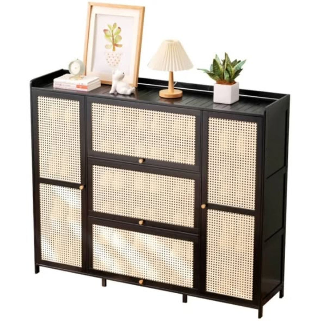 26 Pairs Wooden bamboo shoe cabinet