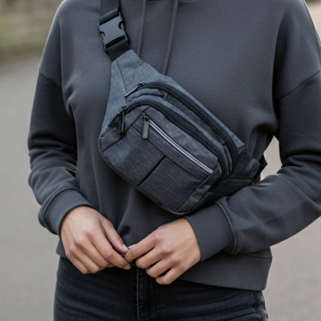 Waist Bag Navy and Grey