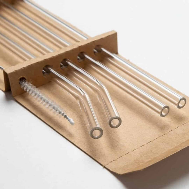 4 Pcs Reusable Glass Straws