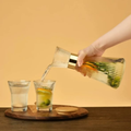 Origami Drinkware Textured Round Clear Glass Carafe
