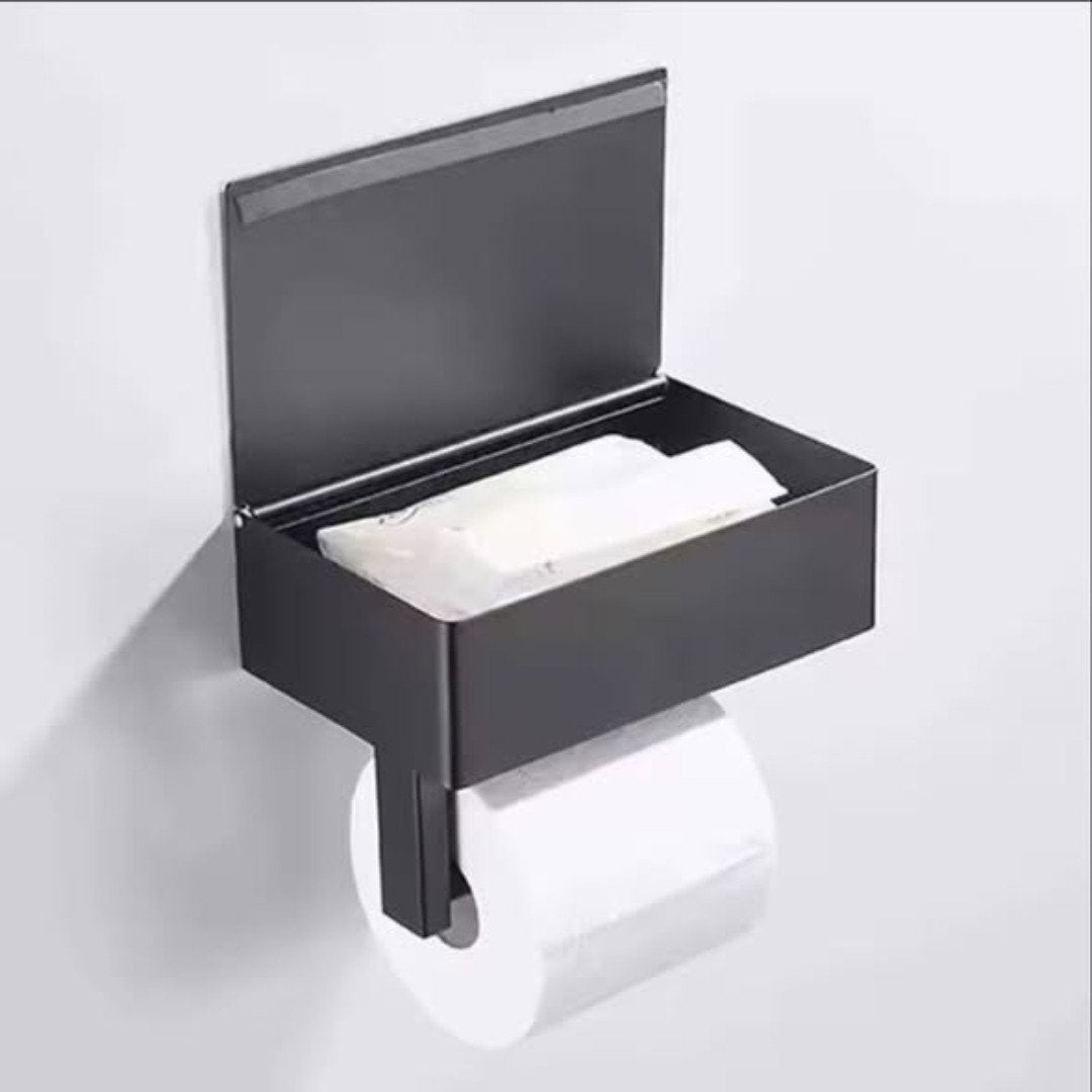 Stainless Steel Roll Paper Rack with Storage Box