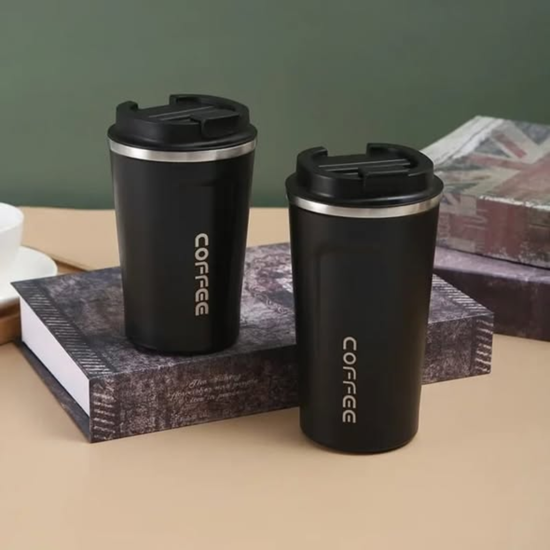 Digital stainless steel coffee mug