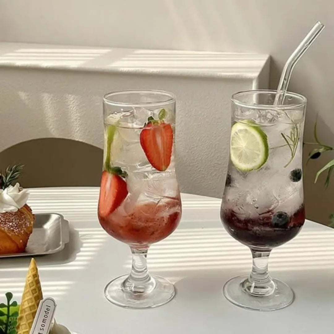 6Pcs Goblet Transparent Glass