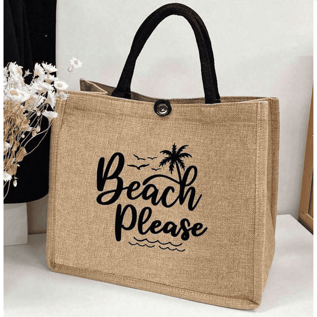 Beach Print Tote Bag