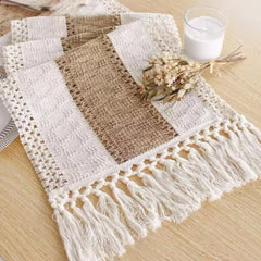 Bohemian style Table Runner With tassels