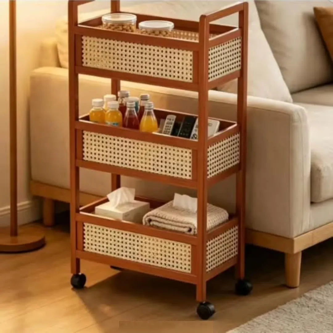 3Tier Bamboo Slim Organiser Trolley