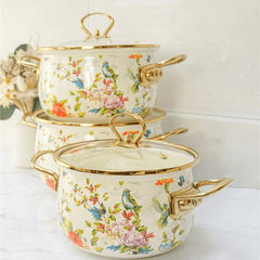 Premium 3-Piece Enamel Cookware Set