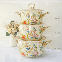Premium 3-Piece Enamel Cookware Set