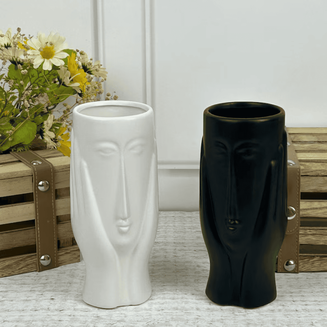 Face Decorative Flower Vase