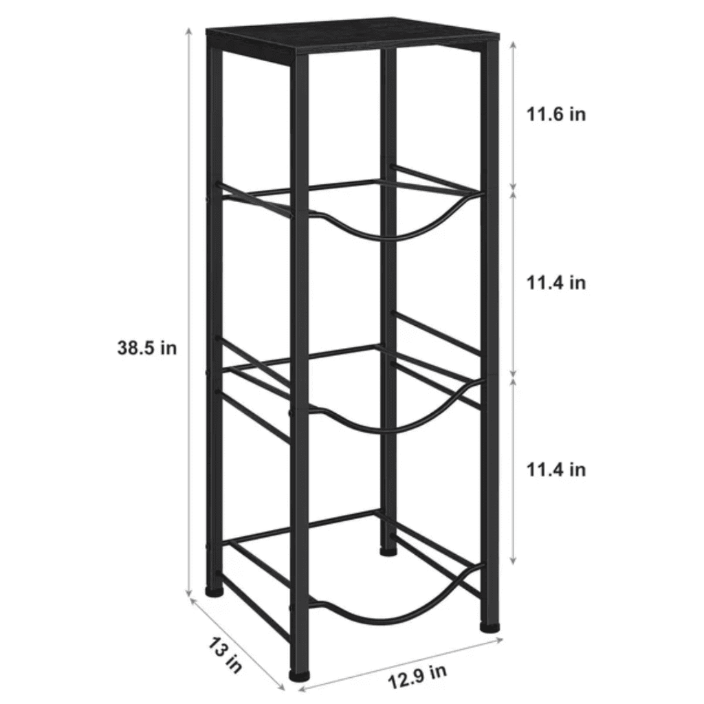 3-Tier Water Bottle Holder Rack with Upper Storage