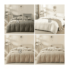 Waffle Weaving Poplin Luxury Soft Cotton Duvet Cover Set