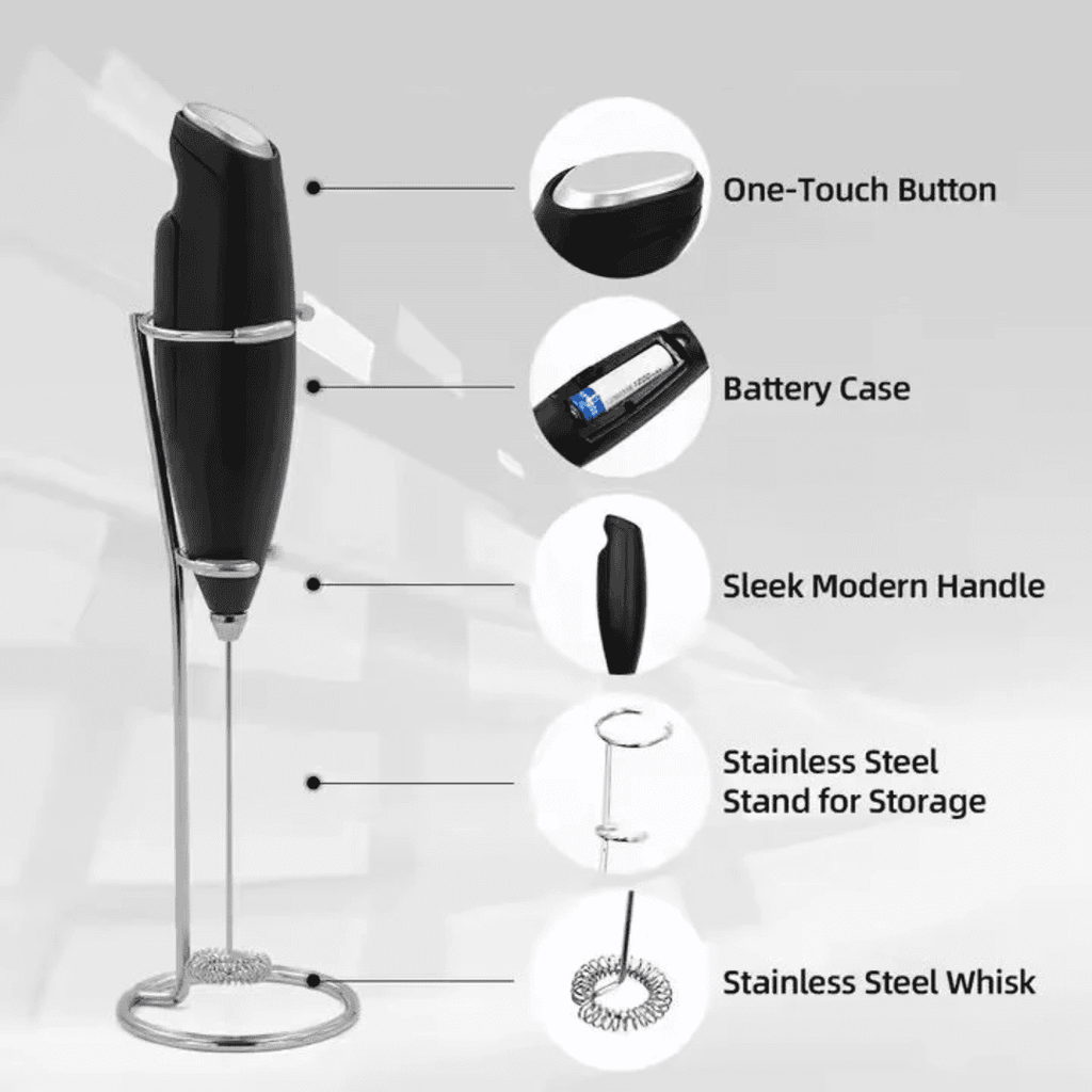 Powerful Handheld Milk Frother with Stand