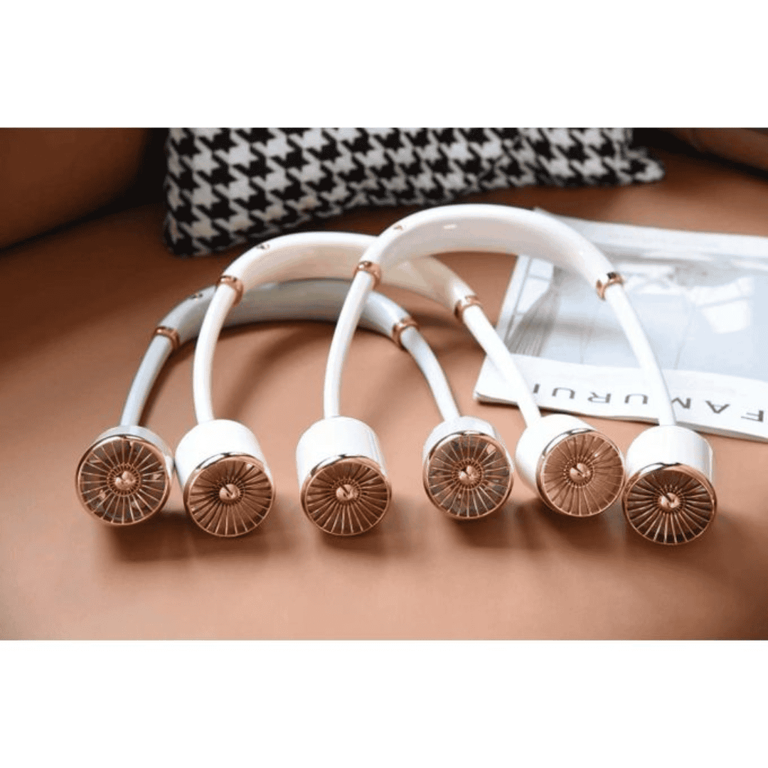 Travel Gold Hanging Neck Small Fan