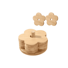 6 Pcs Set Bamboo Coasters
