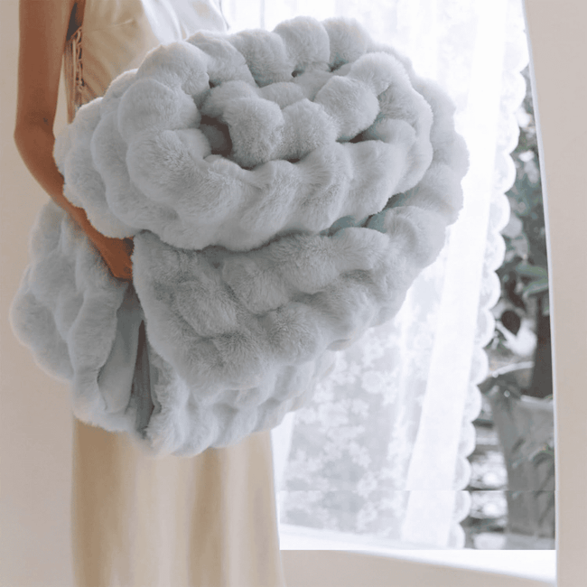 Soft Bubble Winter Throw Blanket Plain