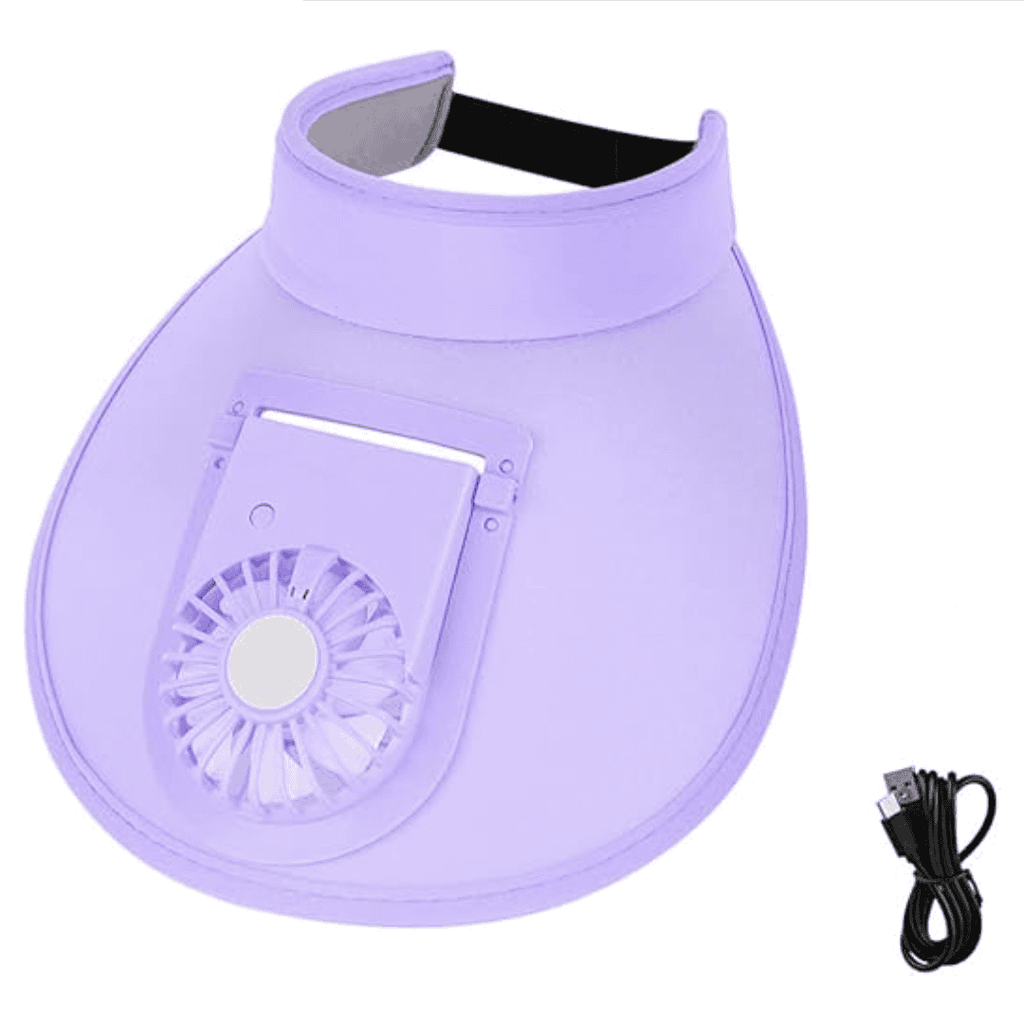 Adjustable Sunvisor Hat with USB Fan