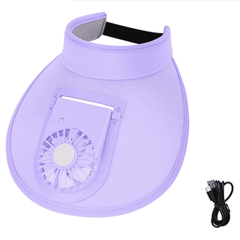 Adjustable Sunvisor Hat with USB Fan