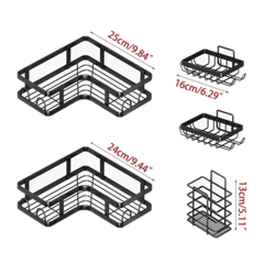 5pcs Set Corner Shower Caddy Shelf Bathroom Organizer