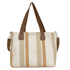 Striped Canvas Tote Bag