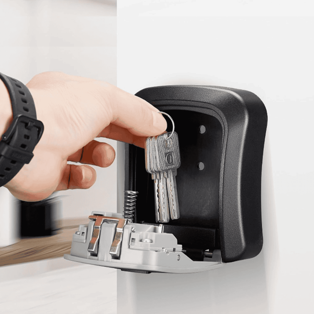 Wall-Mounted Key Lock Box with 4-Digit Combination Key Safe Box