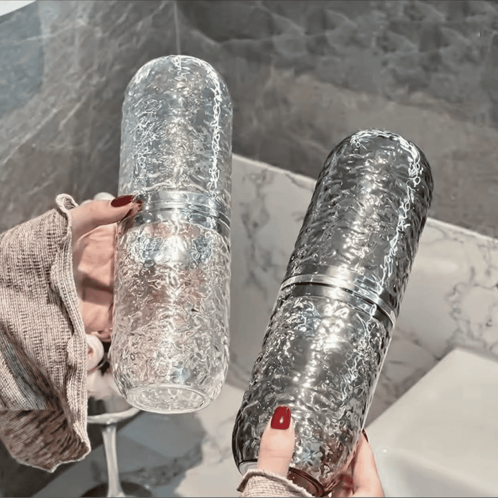 Water Ripple Portable Toothbrush and Paste Holder