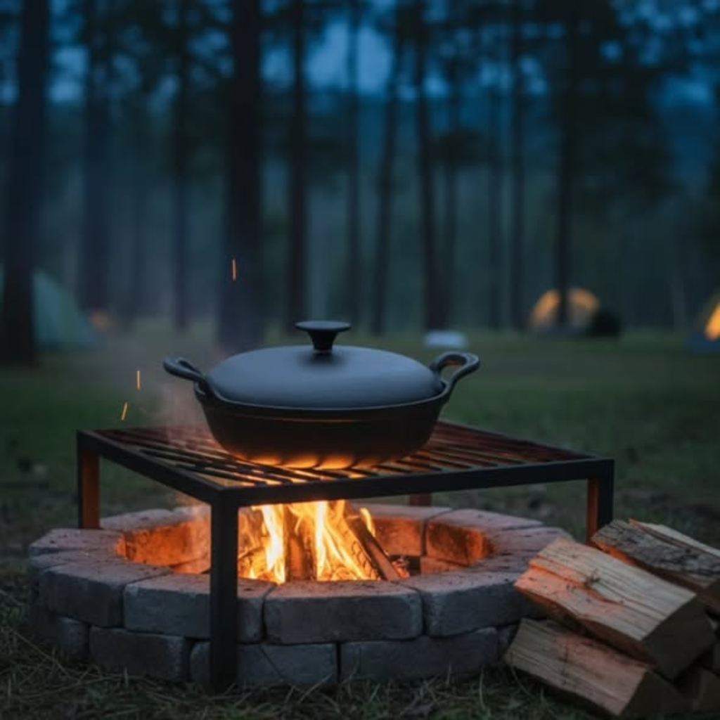 Pre-seasoned Pure Cast Iron Flat Bottom Wok