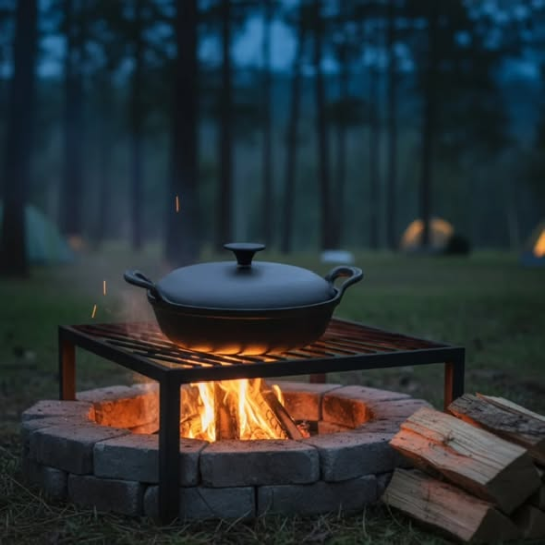 Pre-seasoned Pure Cast Iron Flat Bottom Wok