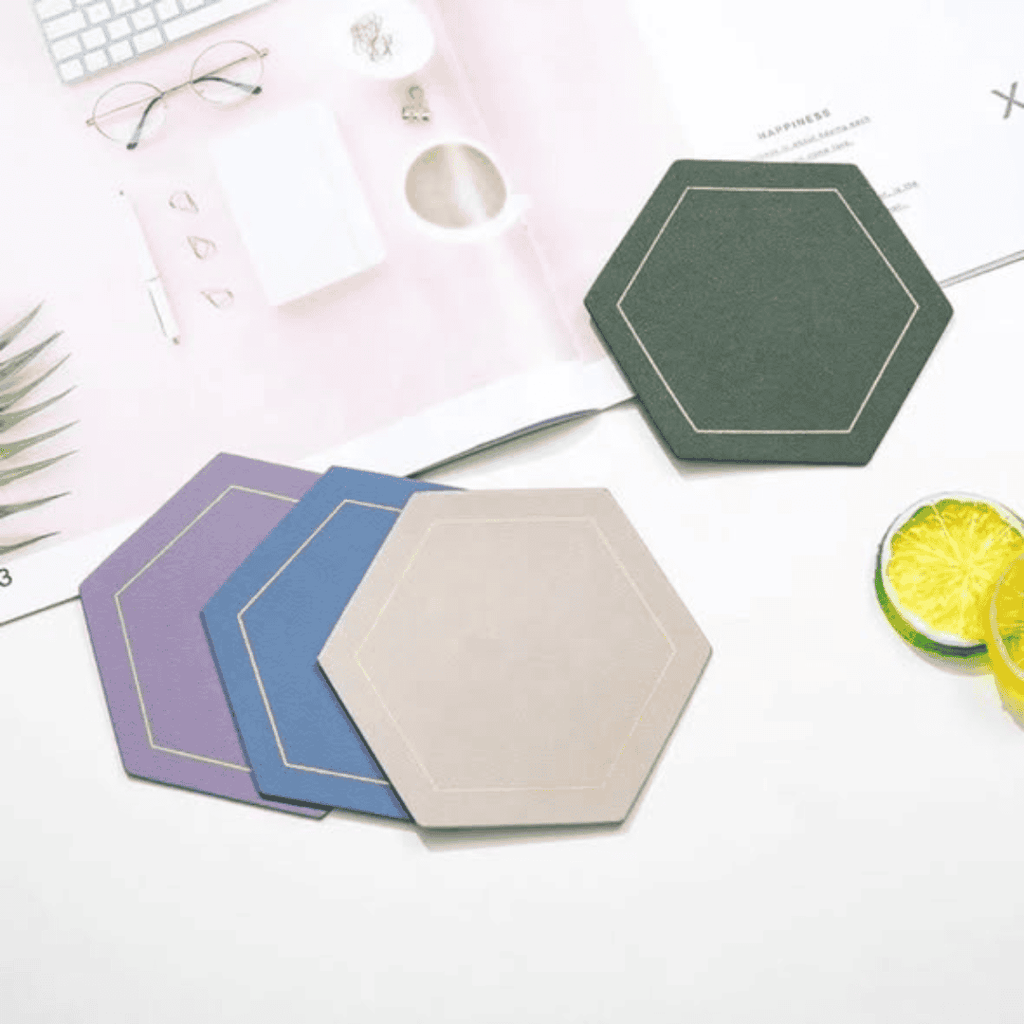 6Pcs PU Leather Coasters