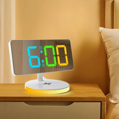 Dual digital alarm clock with a wireless charger