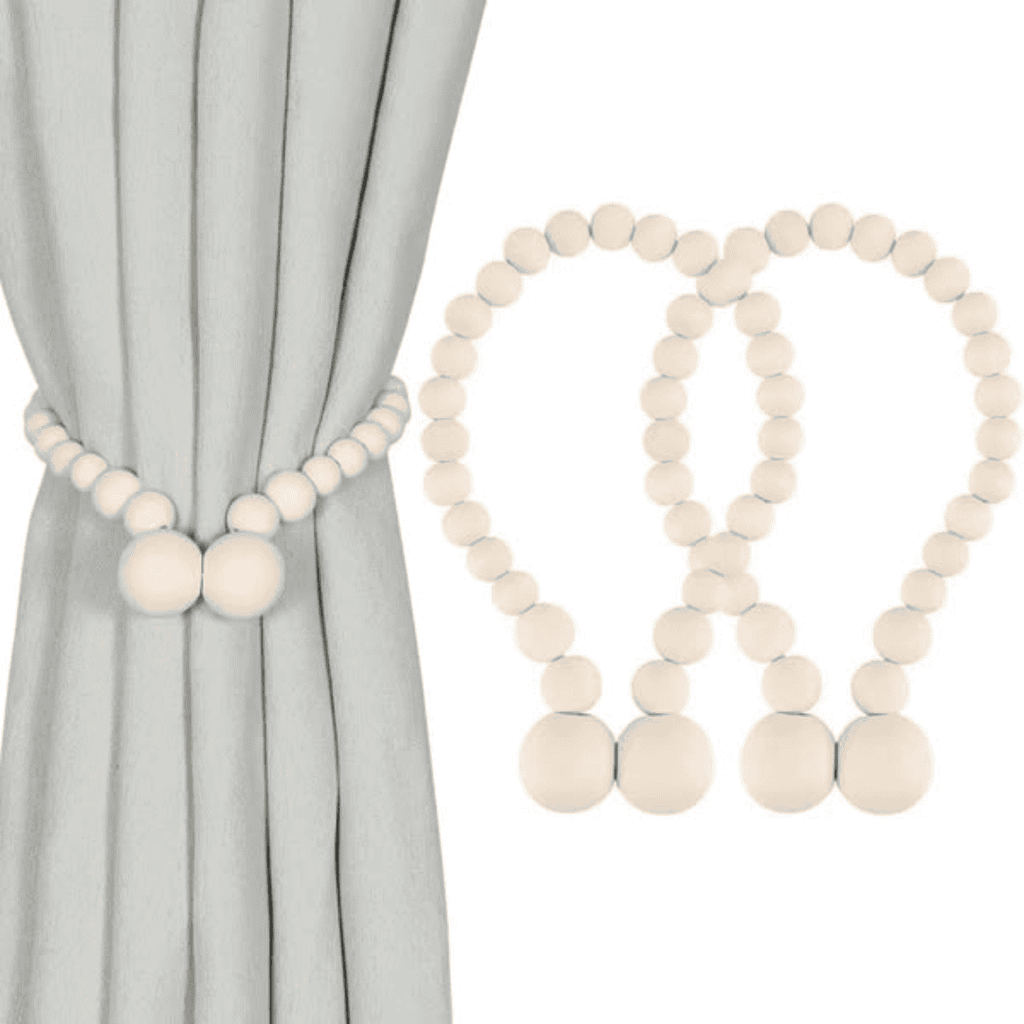 2pcs Magnetic Curtain Binding Straps with Solid Wood