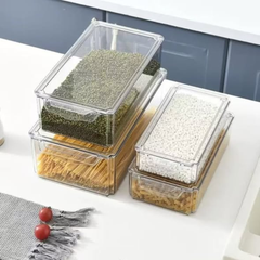 4Pcs Big capacity BPA-Free Stackable Acrylic Fridge Organizer