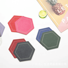 6Pcs PU Leather Coasters