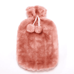 Thermal Heat Bottle with Rabbit Fur Cover