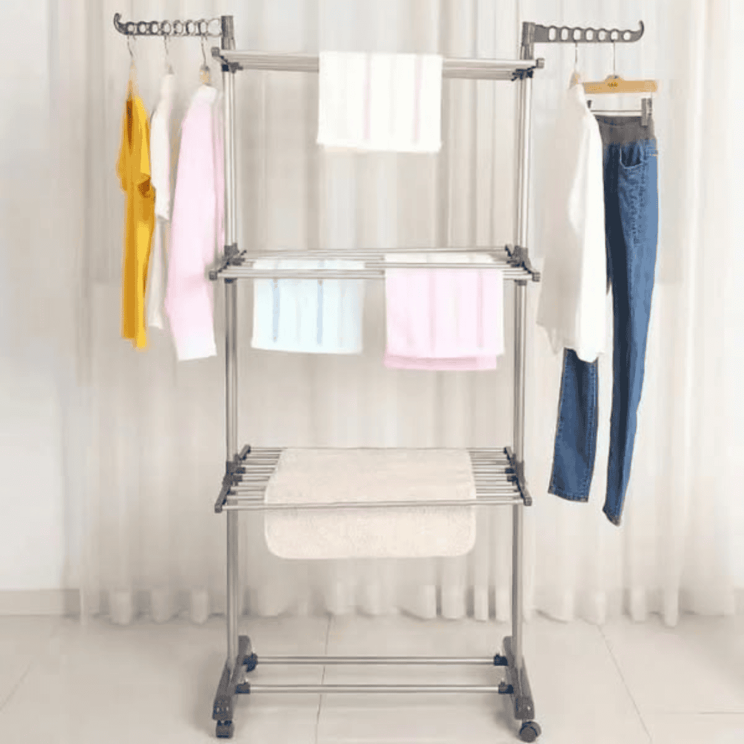 3 Layer Portable / Movable Cloth Drying Rack