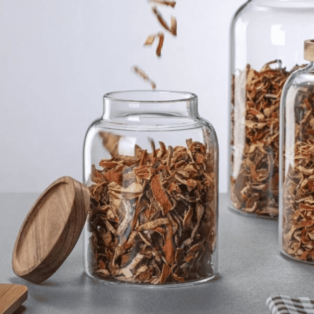 Borosilicate Glass Storage Jar with Acacia Lid