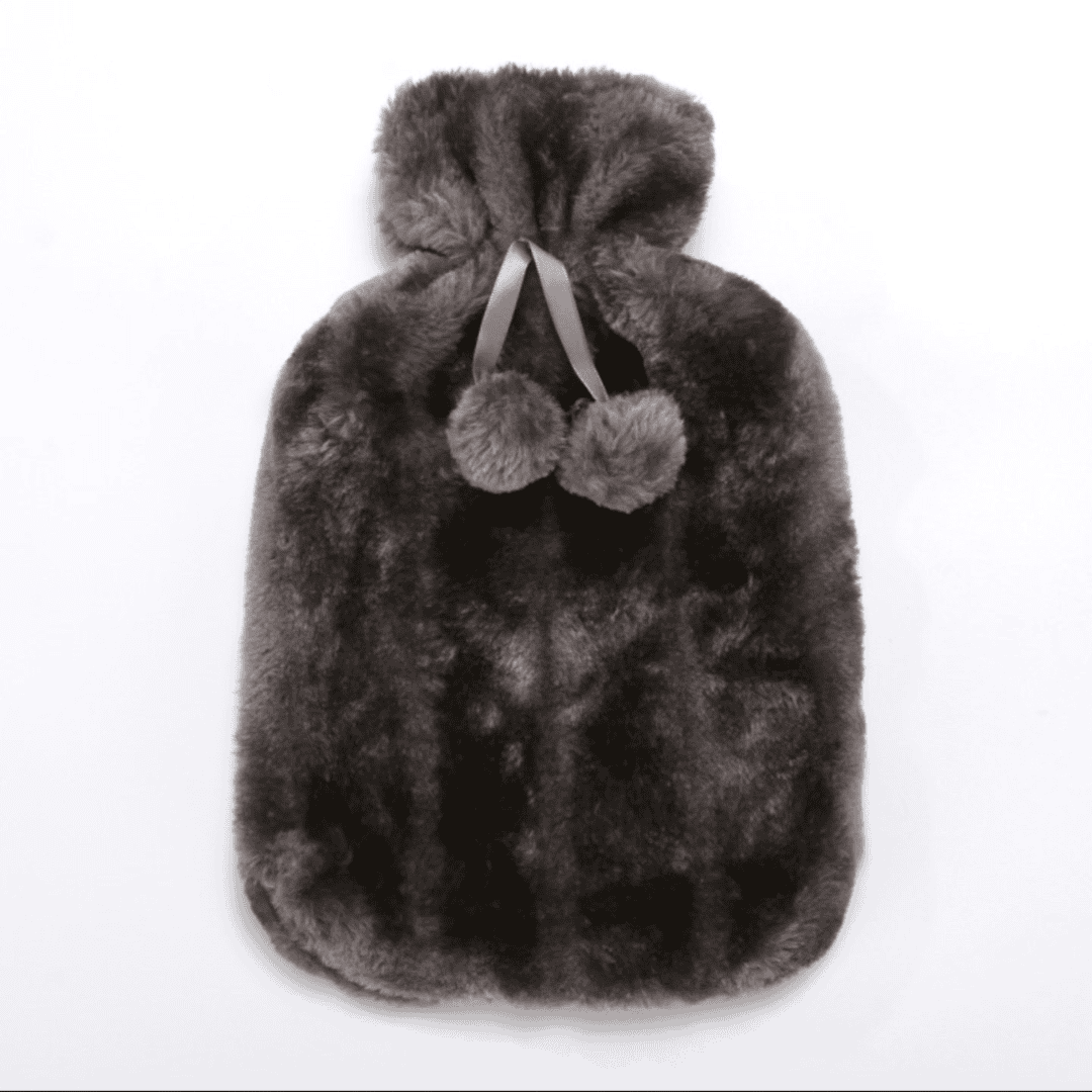 Thermal Heat Bottle with Rabbit Fur Cover