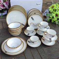 30pcs Nordic Classy Dinner Set with Gold Rim